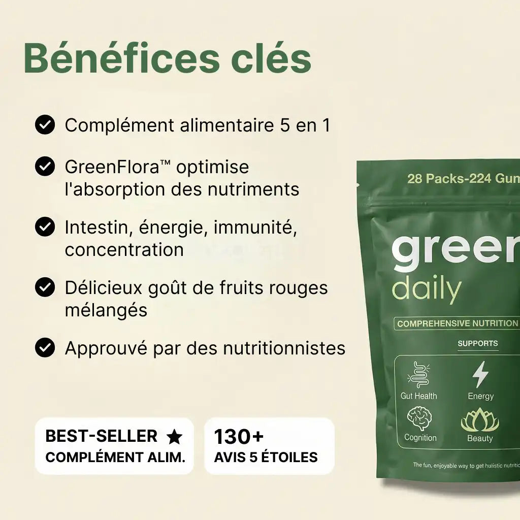 Gummies GreenFlora™ bien-être quotidien aux super-aliments