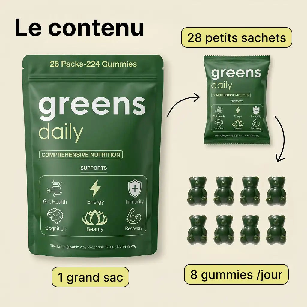 Gummies GreenFlora™ bien-être quotidien aux super-aliments